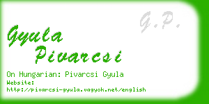 gyula pivarcsi business card